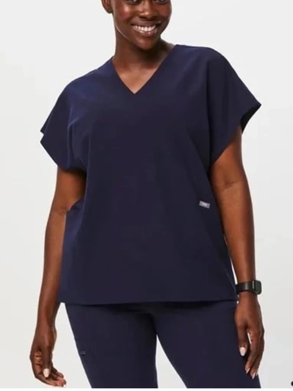 FIGS Navy Estrella Tunic Scrub Top